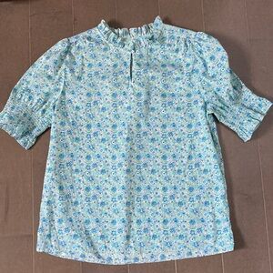 Liberty of London for J.Crew Ruffle Trip Short Sleeve Top